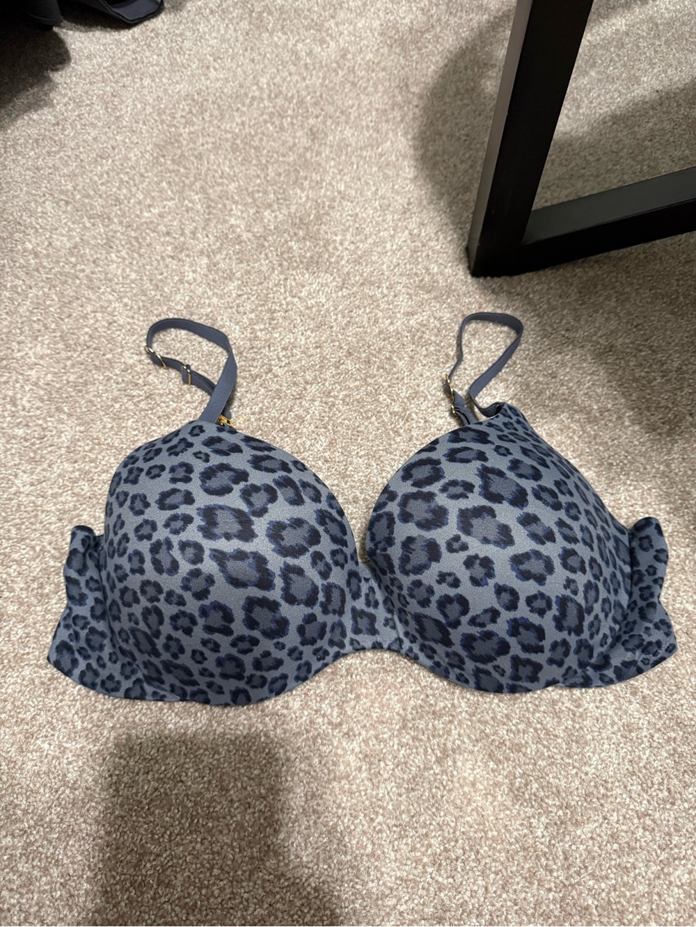 Victoria's Secret Blue Leopard Padded Bra